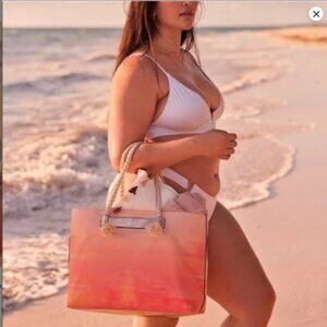 Victoria's Secret Tote Bag Women's Sunset Beach Canvas Tote Bag